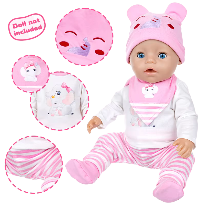 Baby Products Essential - مجموعة ملابس للدمى مقاس 16-18 بوصة،